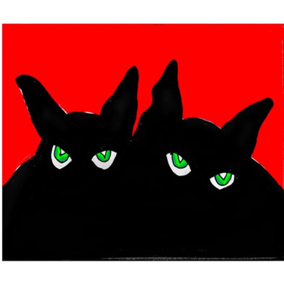 Two Cats Original Art Reproduction - Picture 1 of 2